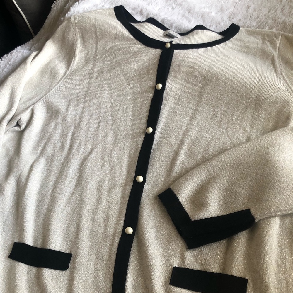 A New Day Metallic Cream Cardigan